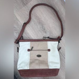 B.O.C|Leather‎ Inspired Purse|Cream/Browns|Large Zip